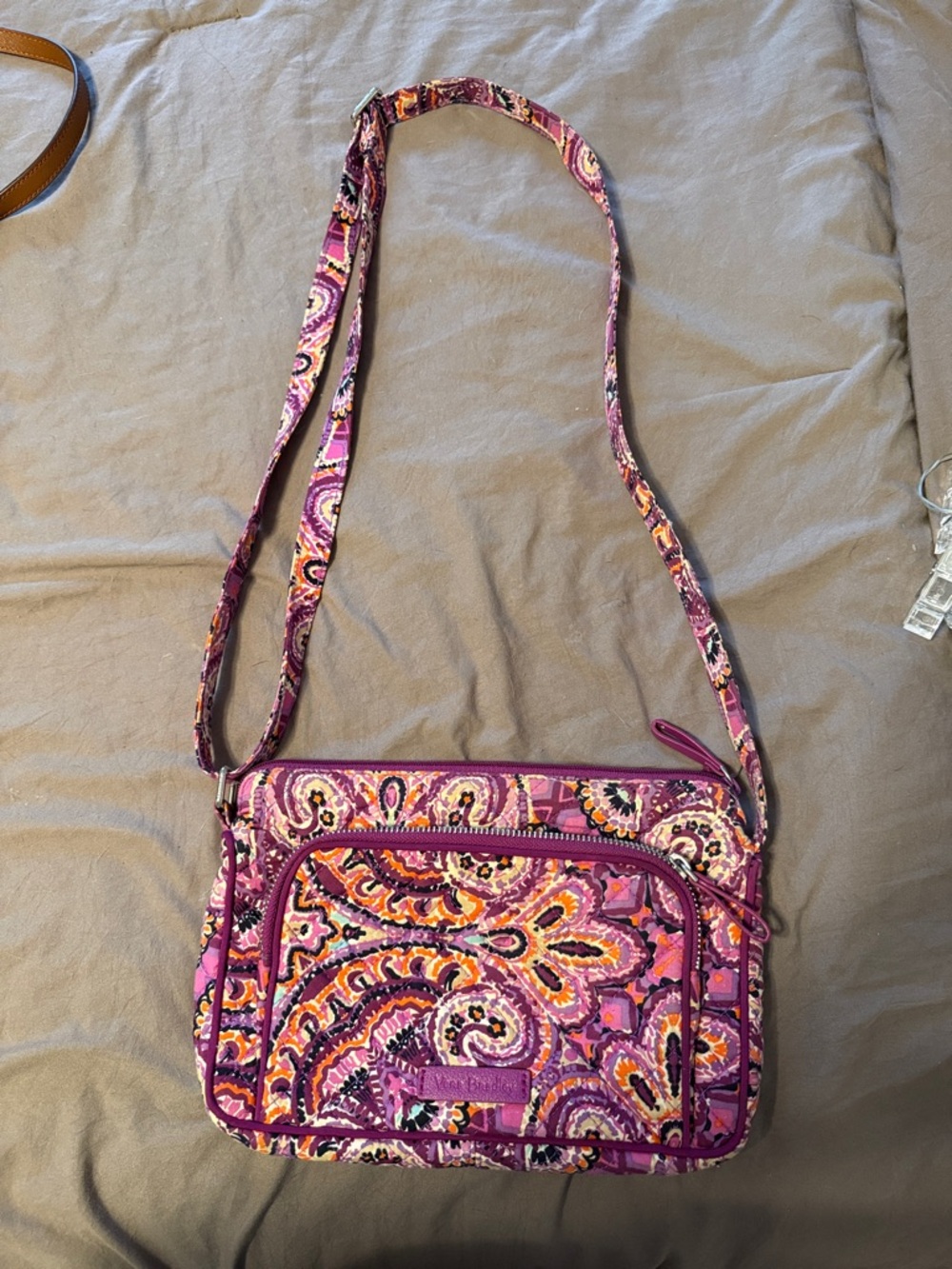 Vera Bradley Pink Plum Paisley Quilted Crossbody